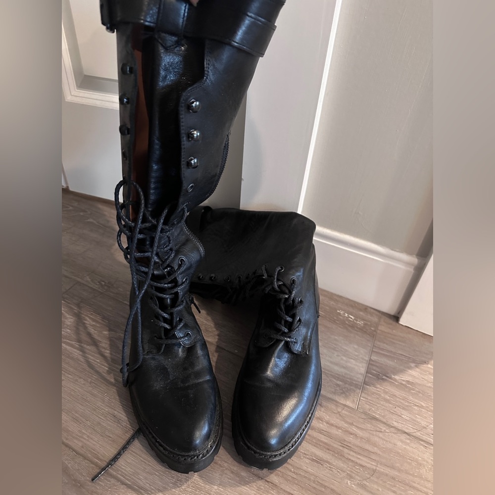 frye high lace up boots size 7.5